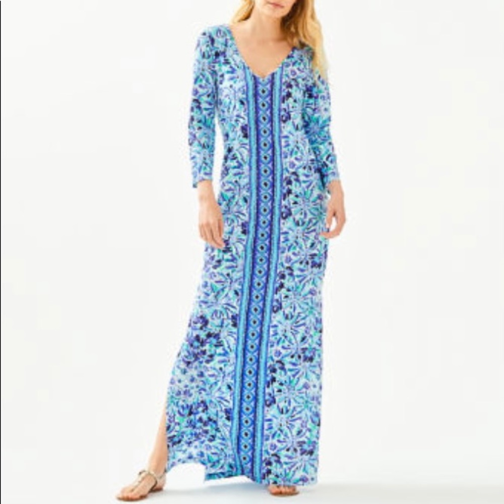 Lilly Pulitzer Anissa Maxi Dress, Iris Blue High Knit dress. M. GUC.